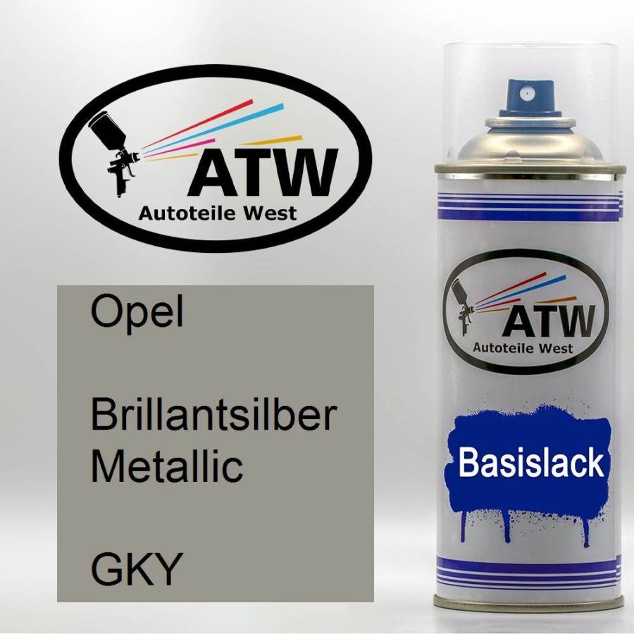 Opel, Brillantsilber Metallic, GKY: 400ml Sprühdose, von ATW Autoteile West.